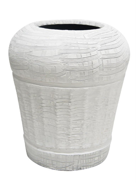 Whitewash Iron Vase - 47cms