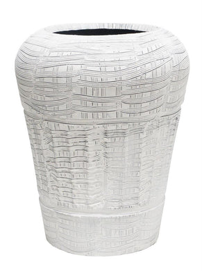 Whitewash Iron Vase - 57cms