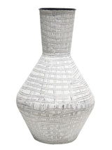 Whitewash Iron Vase - 84cms