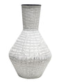 Whitewash Iron Vase - 84cms