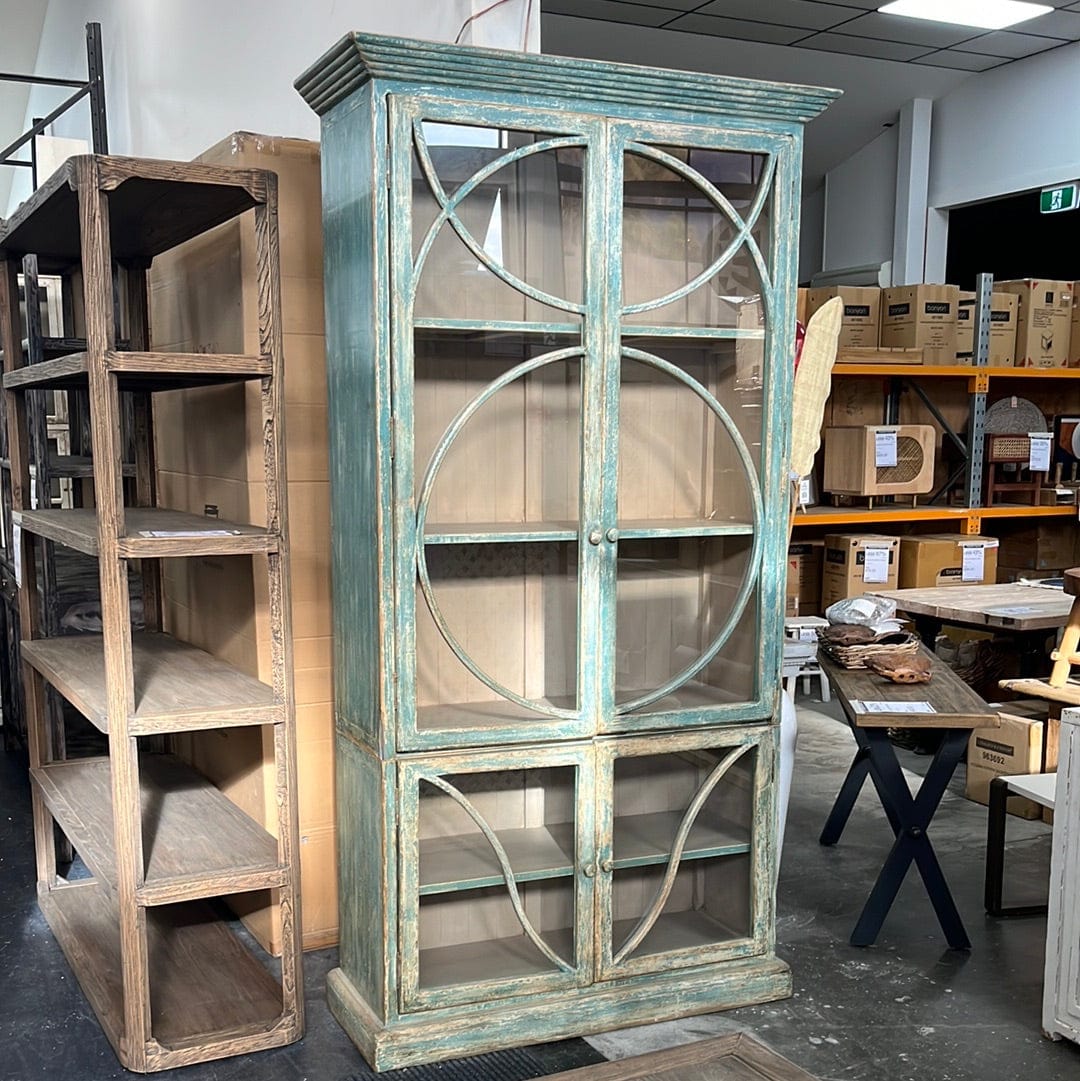 Antique store teal cabinet