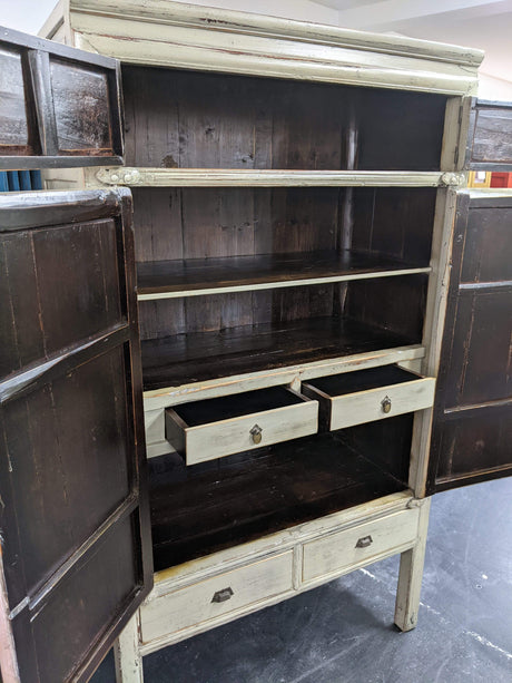 Antique Handcarved Rustic Cabinet