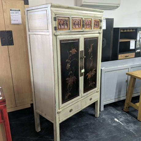 Antique Handcarved Rustic Cabinet