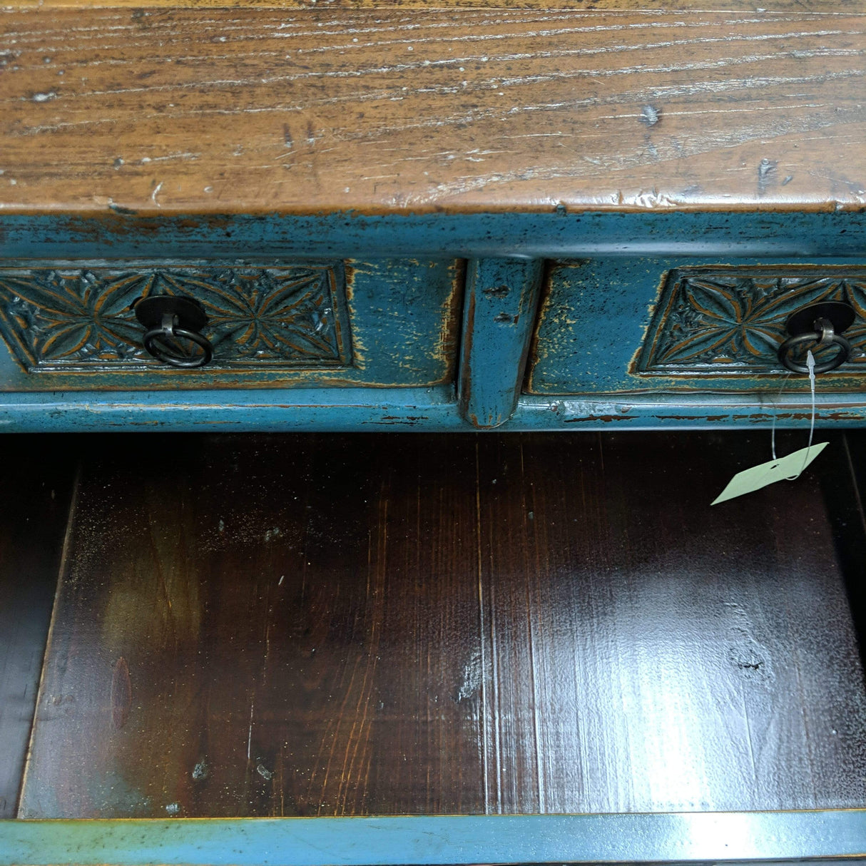 Antique Turquoise Hall Table