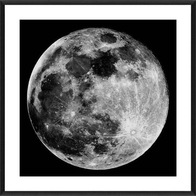 DARK MOON GLASS FRAMED PRINT - BLACK FRAME