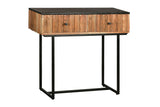 GROOVE 2 DRAWER CONSOLE - BLACK MARBLE TOP