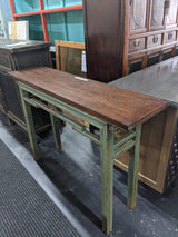 Oriental Style Oak Top Console