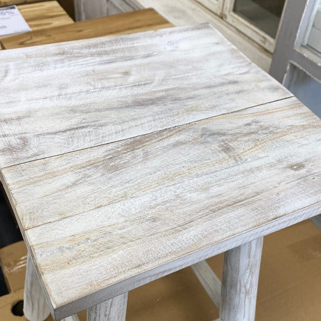 Recycled Wood Stool - Whitewash