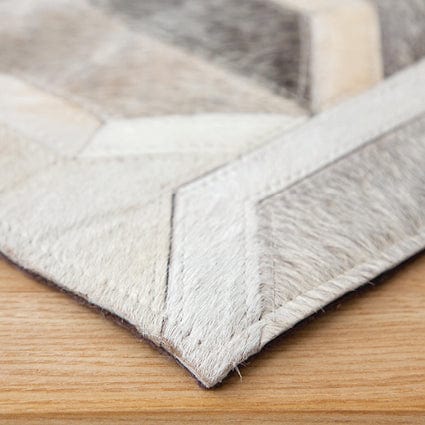 Rugs 200x300cm Corbit Leather Rug 200X300 GREY/WHITE