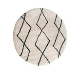 Rugs 160X160cm Nomadic Round Poly Rug 160X160 CREAM/BLACK